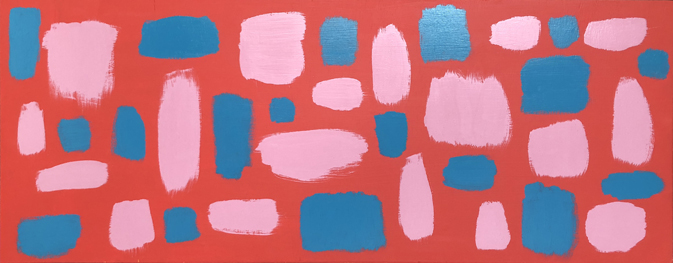 Turquoise And Pink On Red